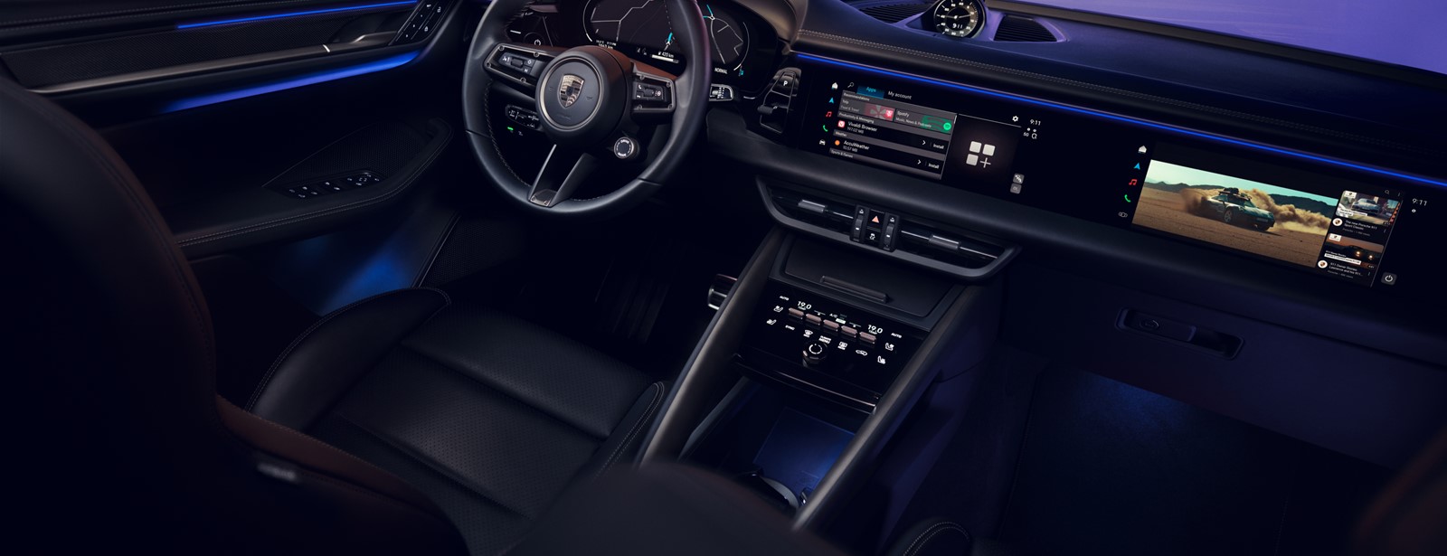 Porsche past nieuwe technologie toe in interieur volledig elektrische Macan.